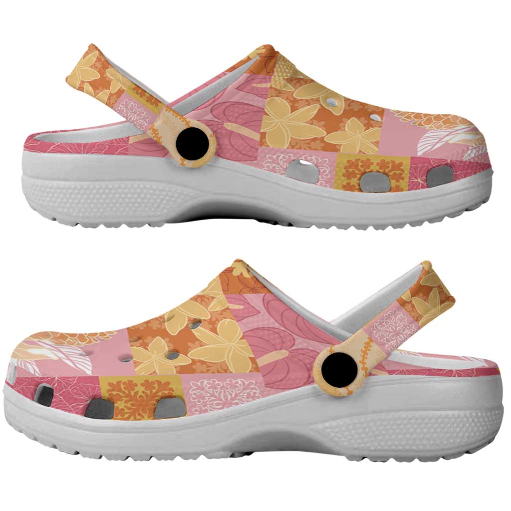 Aloha Hawaii Quilt Floral Patchwork Style Clogs Shoes
