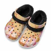 Aloha Hawaii Quilt Floral Patchwork Style Fleece Clogs