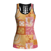 Aloha Hawaii Quilt Floral Patchwork Style Hollow Tank Top