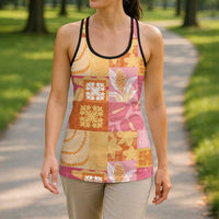Aloha Hawaii Quilt Floral Patchwork Style Hollow Tank Top