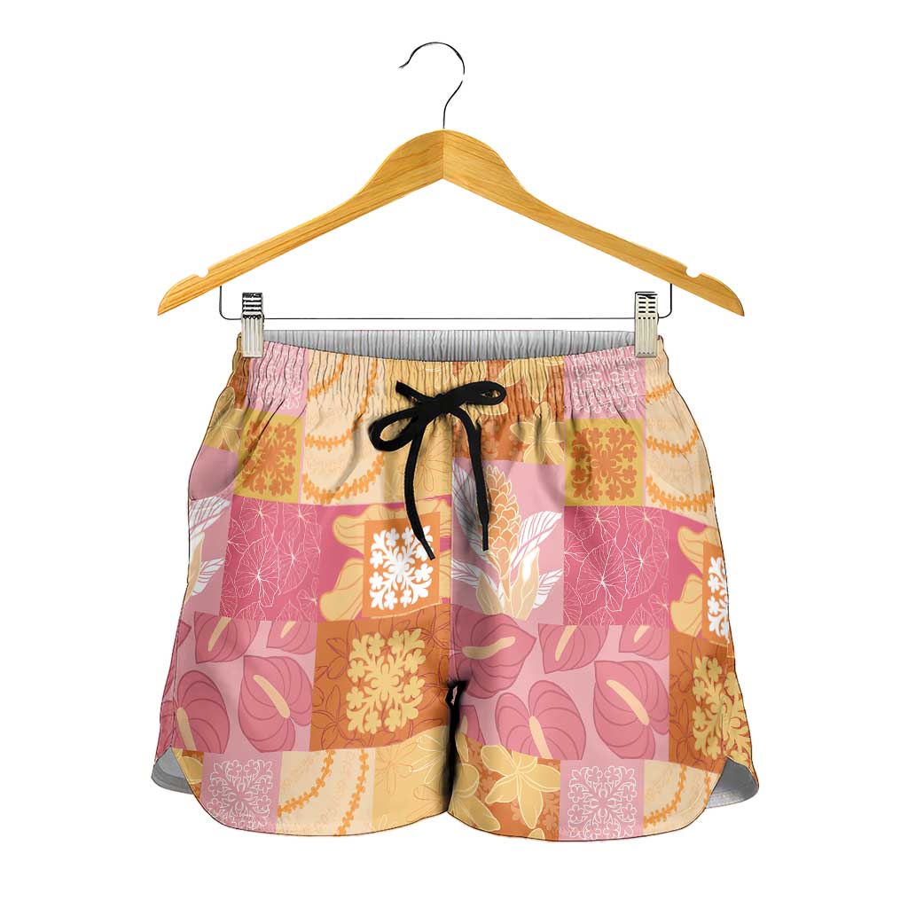 Aloha Hawaii Quilt Floral Patchwork Style Shorts for Women