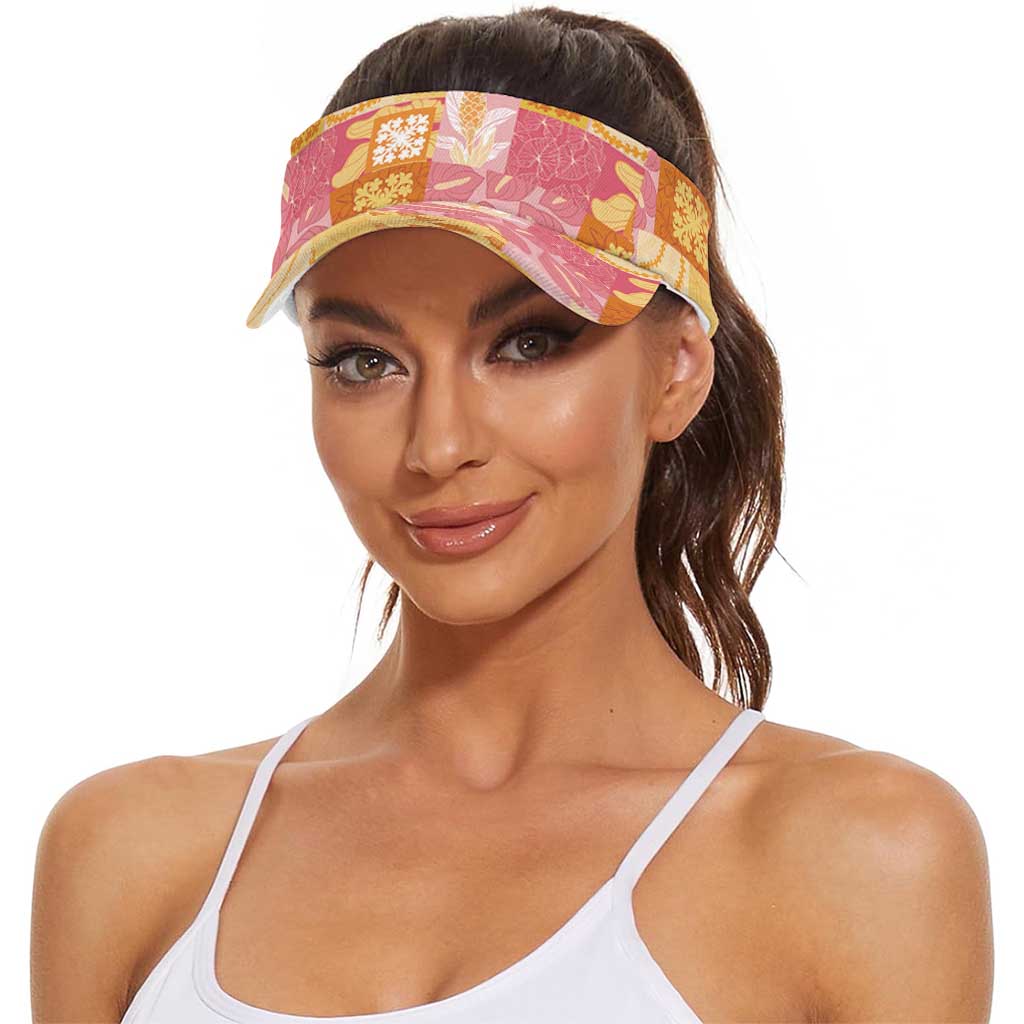 Aloha Hawaii Quilt Floral Patchwork Style Sun Visor Cap
