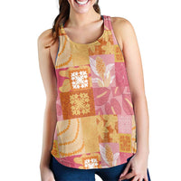 Aloha Hawaii Quilt Floral Patchwork Style Women Racerback Tank