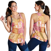 Aloha Hawaii Quilt Floral Patchwork Style Women Racerback Tank