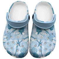 Anthurium Pikake Ti Leaf Palaka Clogs Shoes Blue Version LT01 Blue - Polynesian Pride