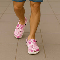 Anthurium Pikake Ti Leaf Palaka Clogs Shoes Pink Version LT01 - Polynesian Pride