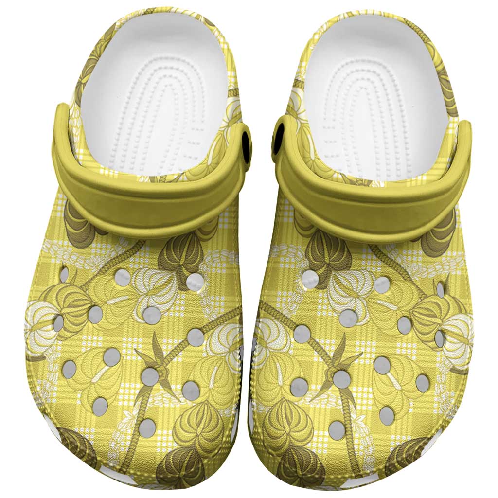 Anthurium Pikake Ti Leaf Palaka Clogs Shoes Yellow Version LT01 Yellow - Polynesian Pride