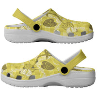 Anthurium Pikake Ti Leaf Palaka Clogs Shoes Yellow Version LT01 - Polynesian Pride