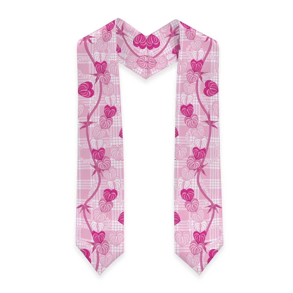 Anthurium Pikake Ti Leaf Palaka Graduation Stole Pink Version LT01 - Polynesian Pride