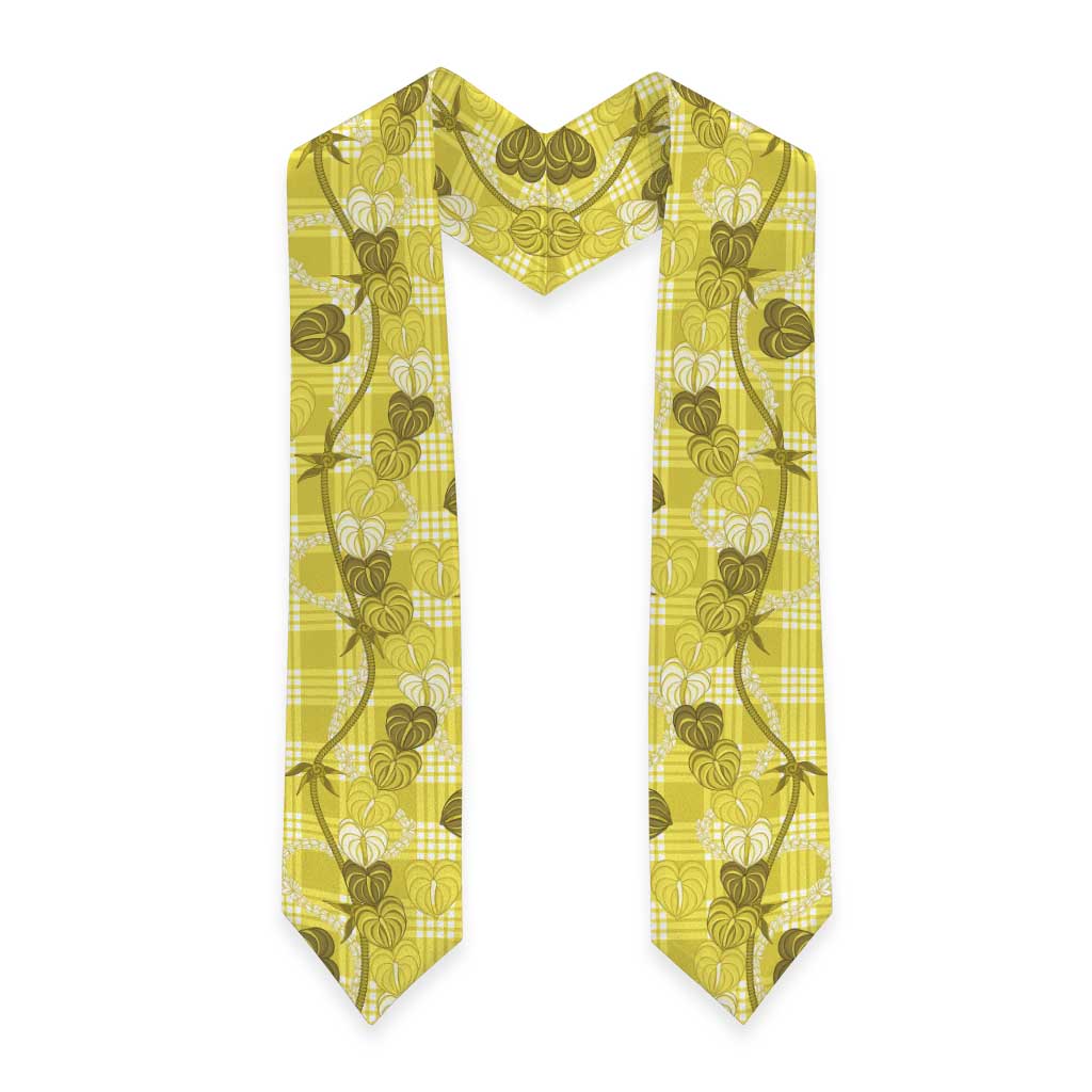 Anthurium Pikake Ti Leaf Palaka Graduation Stole Yellow Version LT01 - Polynesian Pride