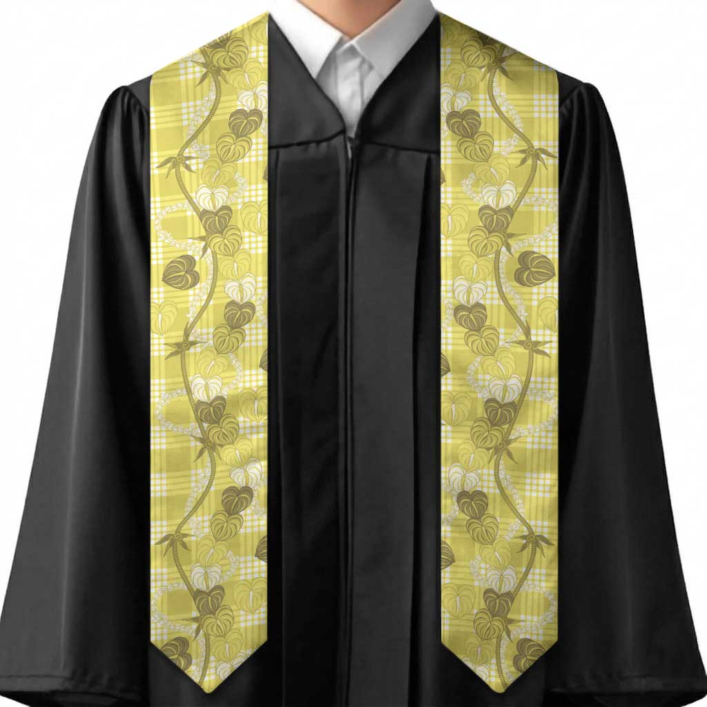 Anthurium Pikake Ti Leaf Palaka Graduation Stole Yellow Version LT01 - Polynesian Pride
