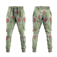 Anthurium Pikake Ti Leaf Palaka Jogger Pants Green Version LT01 Green - Polynesian Pride