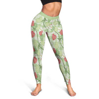 Anthurium Pikake Ti Leaf Palaka Leggings Green Version LT01 - Polynesian Pride