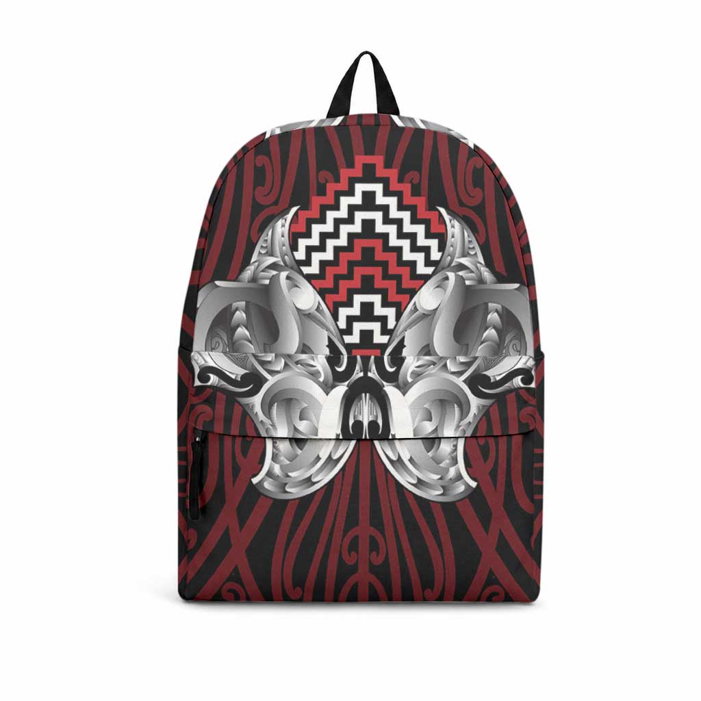 Aotearoa Kowhaiwhai Poutama Red Motif Backpack LT9 Red - Polynesian Pride