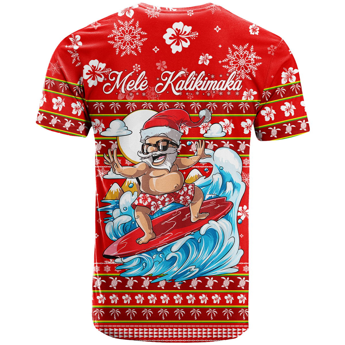 Hawaii Christmas Santas Surf Mele Kalikimaka T Shirt LT2 - Polynesian Pride