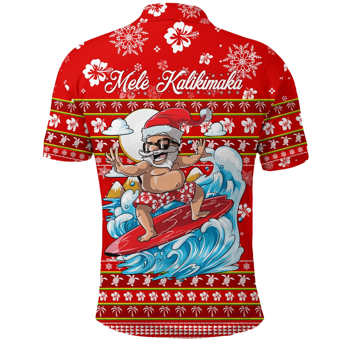 Hawaii Christmas Santas Surf Mele Kalikimaka Polo Shirt LT2 - Polynesian Pride