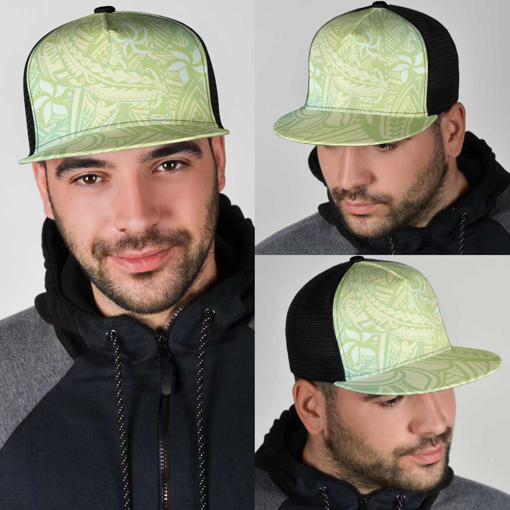 Baby Green Gradient Polynesia Mesh Trucker Cap Hawaiian Tribal Hammerhead Shark Tattoo LT14 - Polynesian Pride