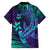 Purple Polynesian Family Matching Short Sleeve Bodycon Dress and Hawaiian Shirt Tribal Hammerhead Shark LT14 - Polynesian Pride