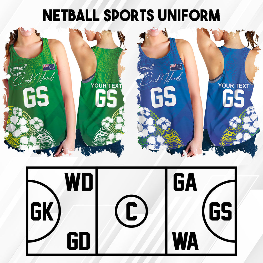 Custom Position Cook Islands Netball Sports Uniform - Women Racerback Tank - CTM03