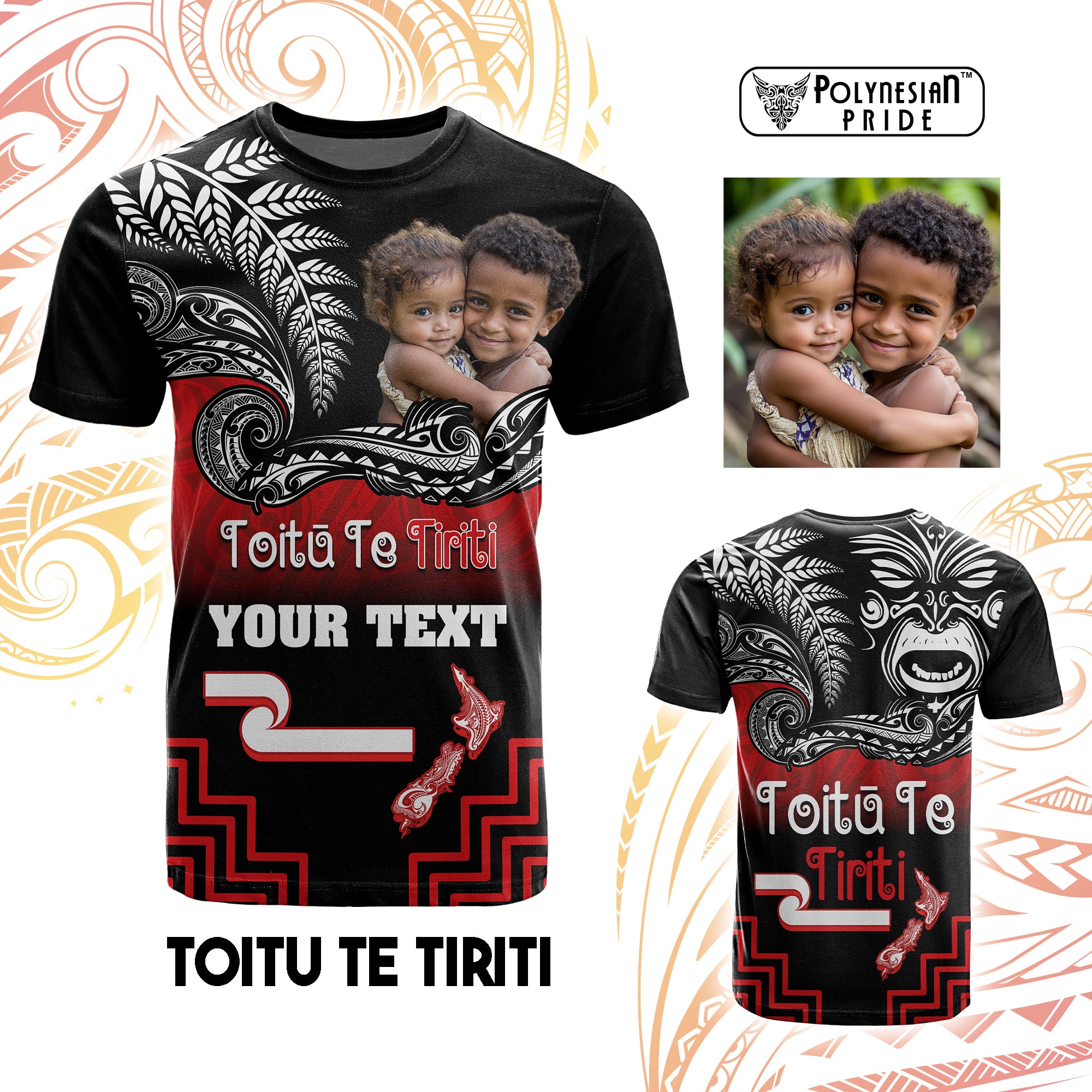 Custom Photo Aotearoa Toitu Te Tiriti T Shirt New Zealand Honour the Treaty - Fight Together CTM03