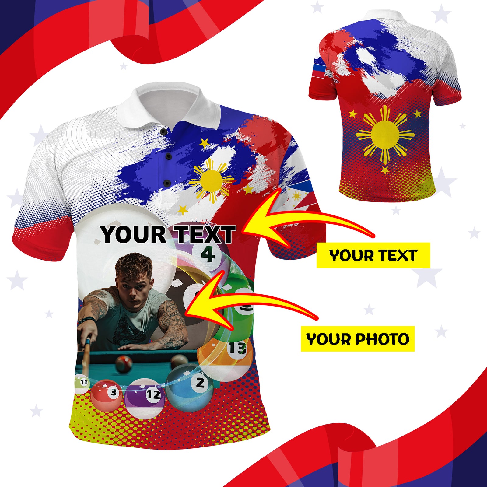 Custom Photo Philippines Champion Polo Shirt The Art of Perfect Precision CTM03 - Polynesian Pride