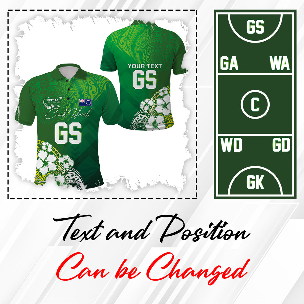 Custom Position Cook Islands Netball Sports Uniform Green Color - Polo Shirt - CTM03