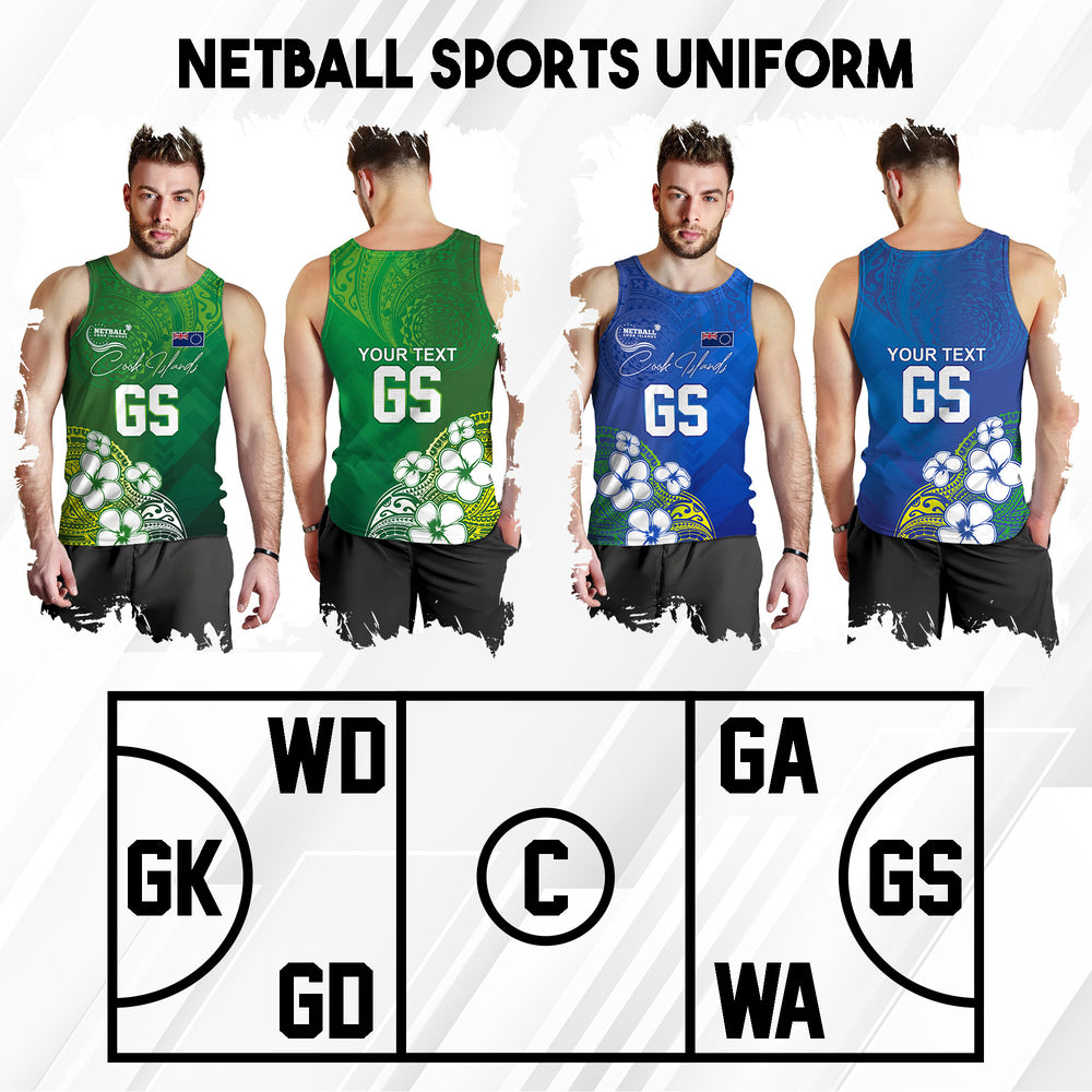 Custom Position Cook Islands Netball Sports Uniform - Men Tank Top - CTM03