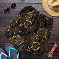 Batik Sekar Jagad Shorts for Men Indonesian Traditional Pattern LT01 Black - Polynesian Pride