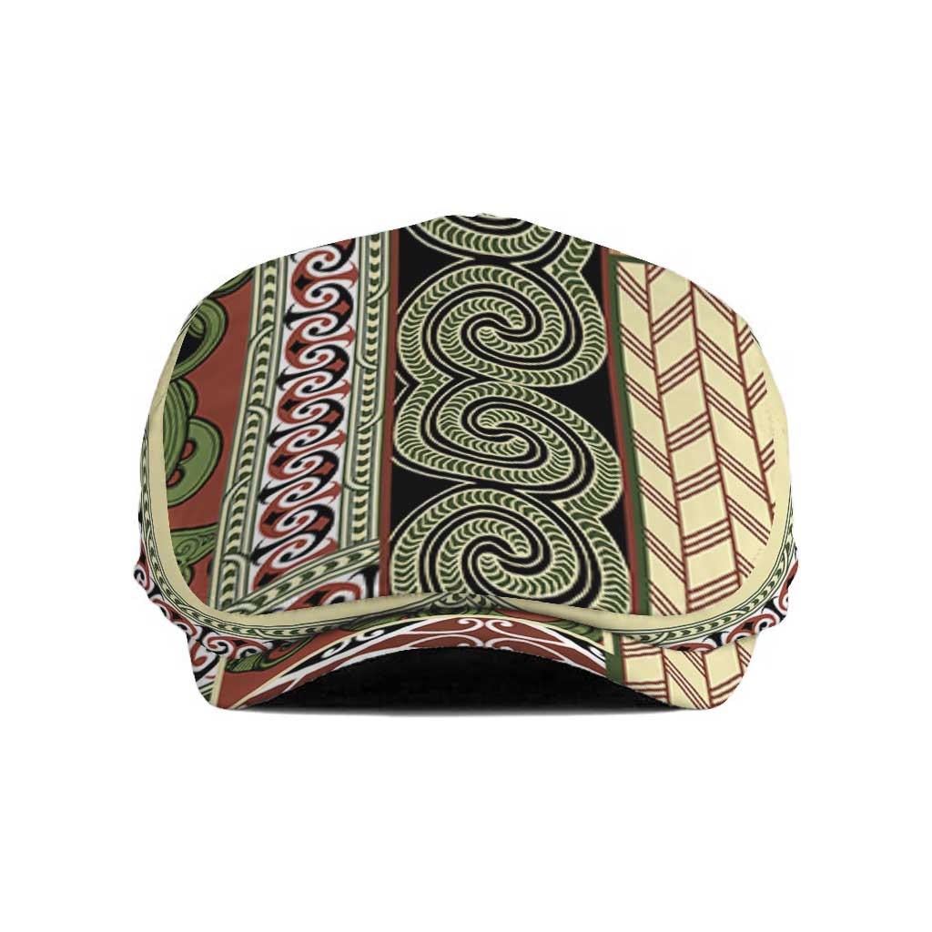 Beige Aotearoa Kowhaiwhai Pattern Jeff Hat NZ Maori Quilt Style LT14 Beige - Polynesian Pride