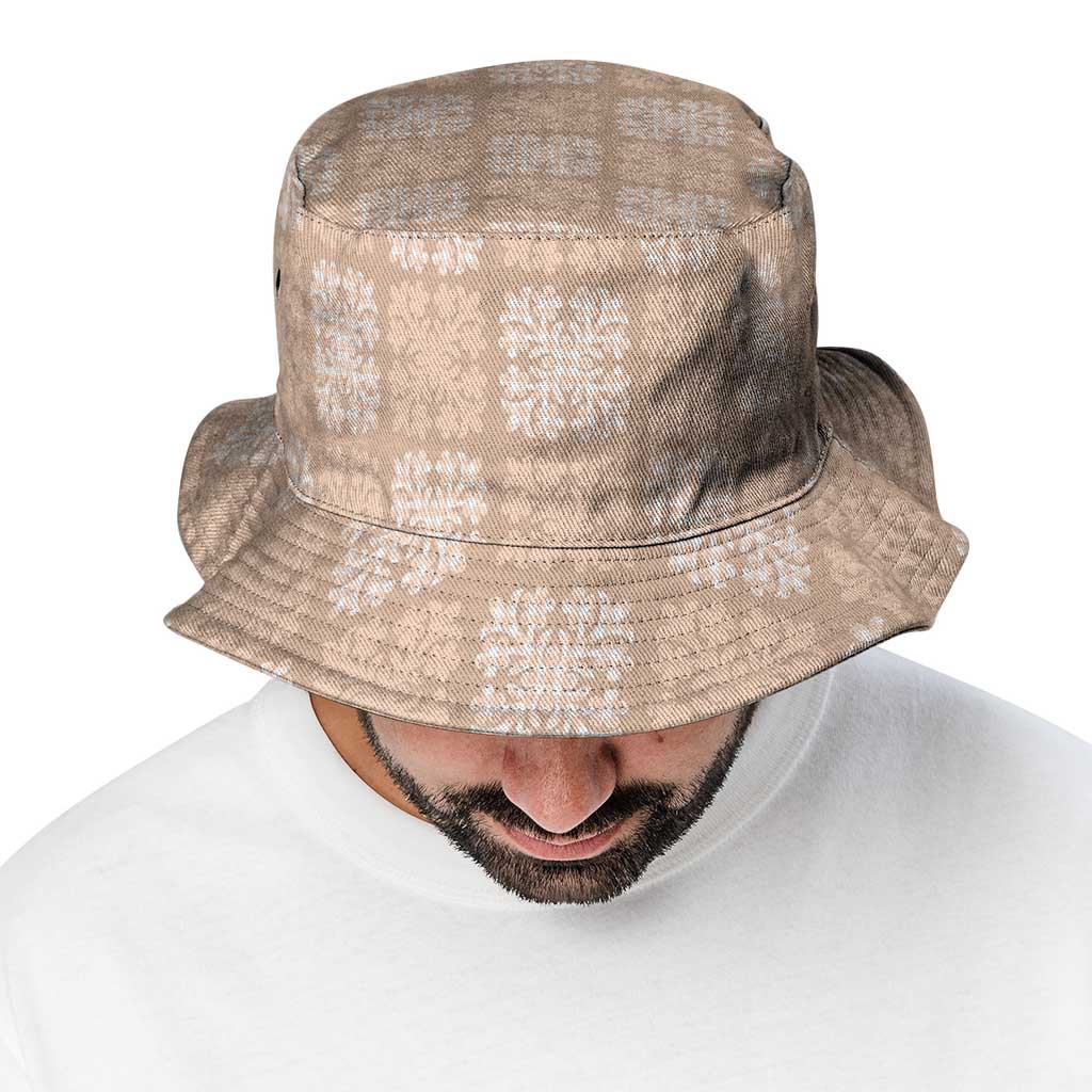 Beige Palaka Quilt Hawaii Bucket Hat Traditional Hawaii-plaid Pattern LT14 - Polynesian Pride