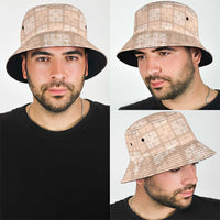 Beige Palaka Quilt Hawaii Bucket Hat Traditional Hawaii-plaid Pattern LT14 - Polynesian Pride