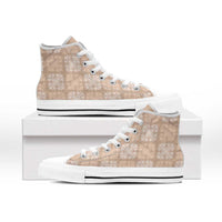 Beige Palaka Quilt Hawaii High Top Shoes Traditional Hawaii-plaid Pattern LT14 - Polynesian Pride