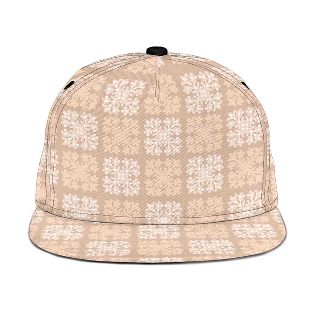 Beige Palaka Quilt Hawaii Snapback Cap Traditional Hawaii-plaid Pattern LT14 One Size Beige - Polynesian Pride