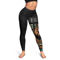 Black Batik Papua-inspired Pattern Leggings LT9 - Polynesian Pride