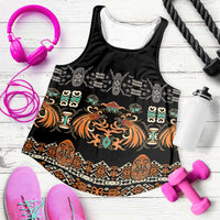Black Batik Papua-inspired Pattern Women Racerback Tank LT9 Black - Polynesian Pride