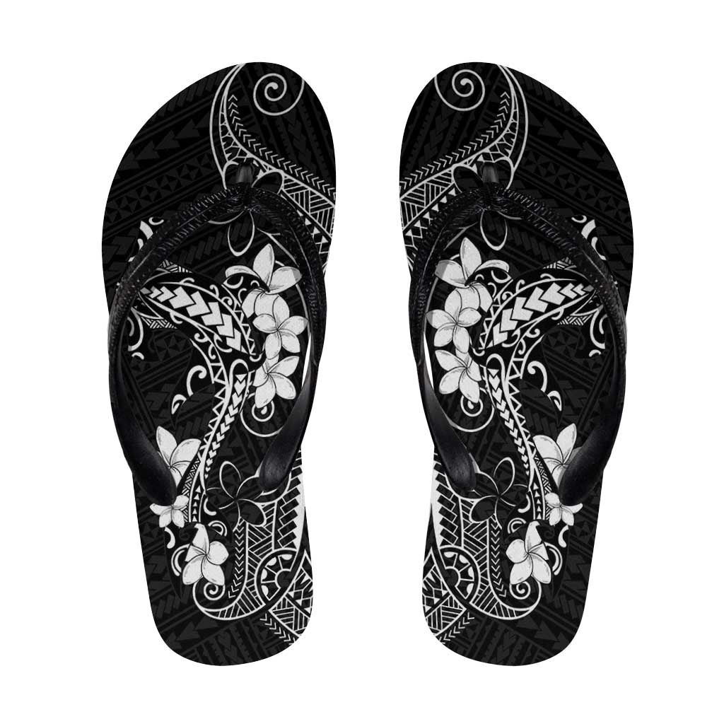 Black Hawaii Flip Flops Hammerhead Shark Tattoo Curve Polynesian LT14 Black - Polynesian Pride