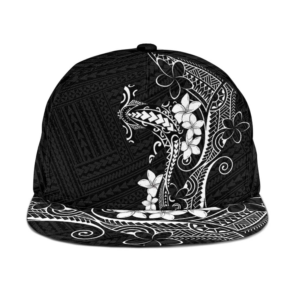 Black Hawaii Snapback Cap Hammerhead Shark Tattoo Curve Polynesian LT14 One Size Black - Polynesian Pride
