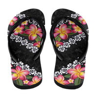 Black Polynesia Flip Flops Plumeria Hibiscus Tropical Vibes LT14 - Polynesian Pride