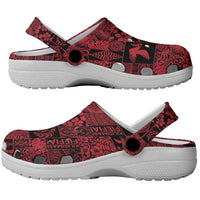 Black Tonga Kilisimasi Fiefia Clogs Shoes Pacific Patchwork Xmas Vibes LT9 - Polynesian Pride