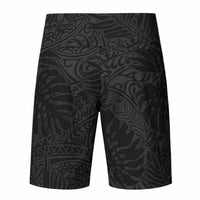 Black Tropical Plumeria With Galaxy Polynesian Art Board Shorts