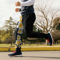 Black Tropical Plumeria With Galaxy Polynesian Art Jogger Pants LT14 - Polynesian Pride
