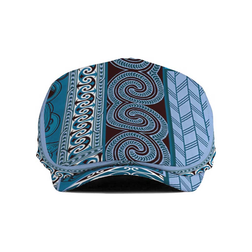 Blue Aotearoa Kowhaiwhai Pattern Jeff Hat NZ Maori Quilt Style LT14 Blue - Polynesian Pride