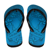 Blue Gradient Polynesia Flip Flops Hawaiian Tribal Hammerhead Shark Tattoo LT14 - Polynesian Pride
