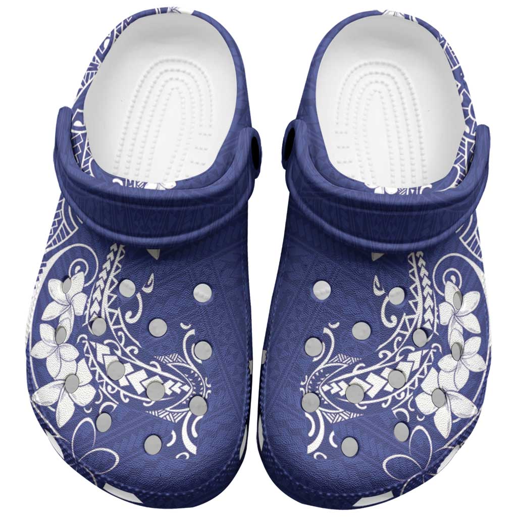 Blue Hawaii Clogs Shoes Hammerhead Shark Tattoo Curve Polynesian LT14 Blue - Polynesian Pride
