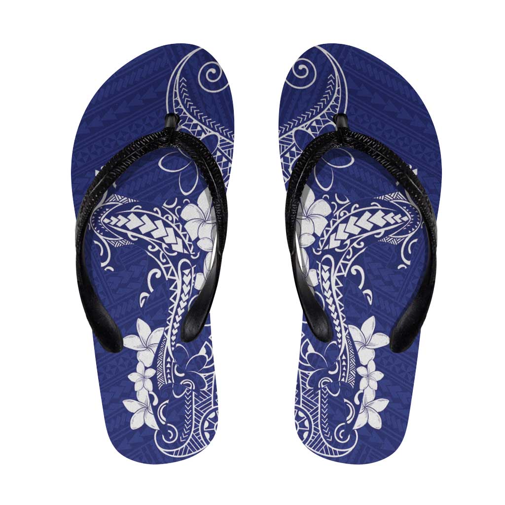 Blue Hawaii Flip Flops Hammerhead Shark Tattoo Curve Polynesian LT14 Blue - Polynesian Pride