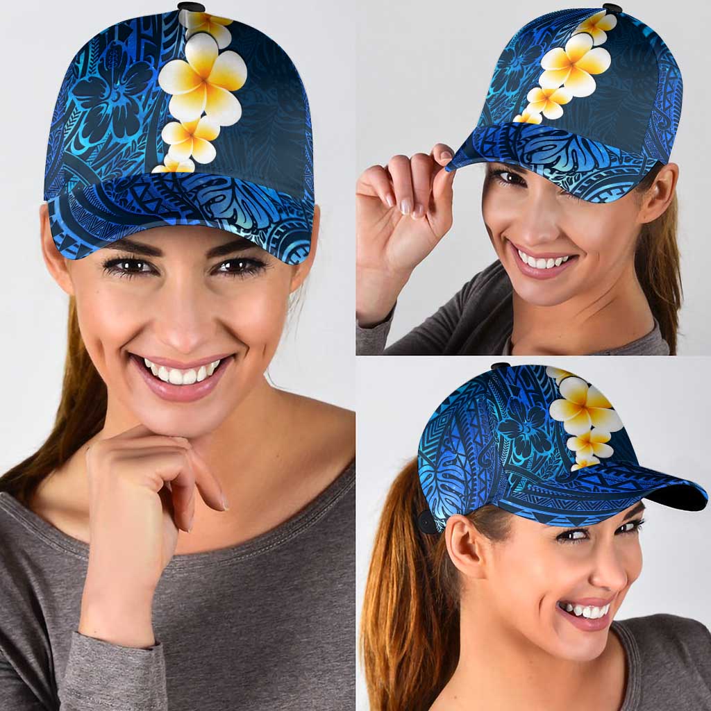 Blue Polynesia Classic Cap Plumeria Tropical Leaves With Galaxy Polynesian Art LT14 - Polynesian Pride