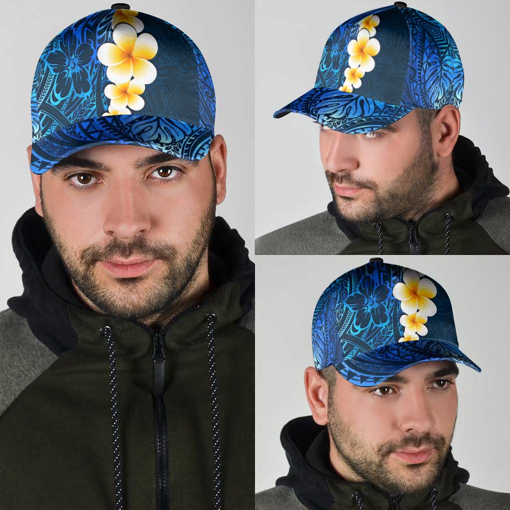 Blue Polynesia Classic Cap Plumeria Tropical Leaves With Galaxy Polynesian Art LT14 - Polynesian Pride