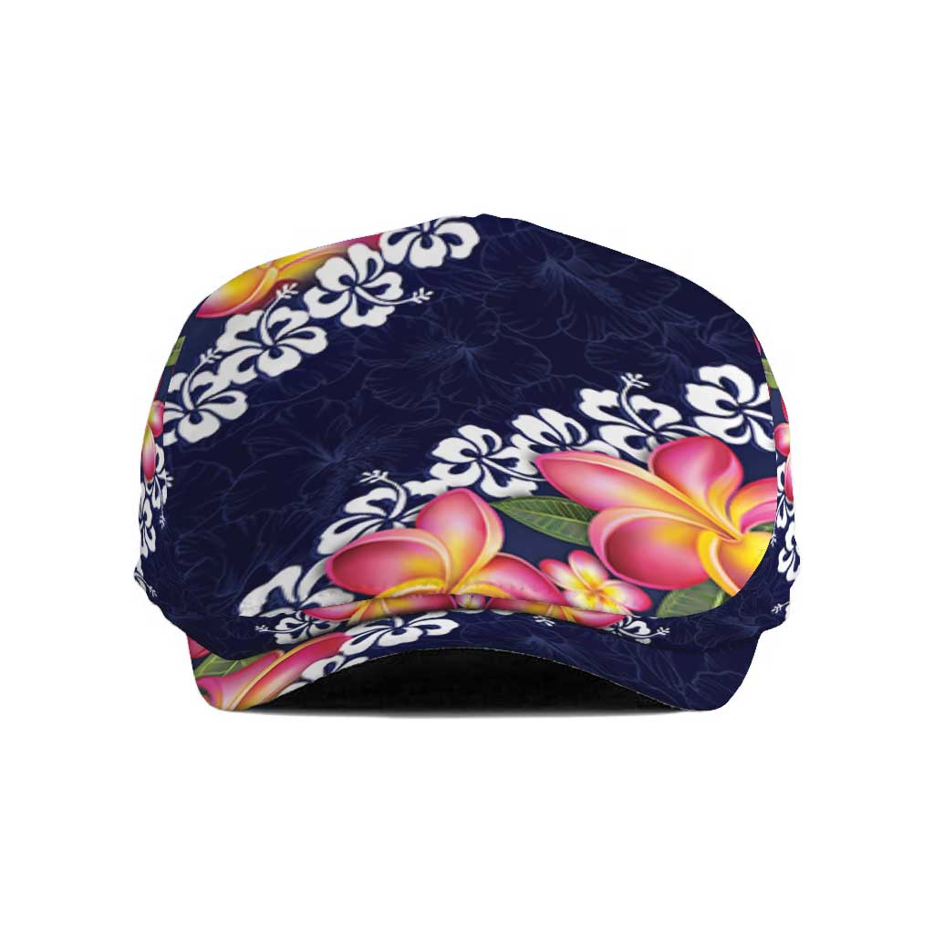 Blue Polynesia Jeff Hat Plumeria With Hibiscus Pattern Tropical Vibes LT14 Blue - Polynesian Pride