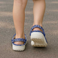 Blue Samoa Manuia Le Kerisimasi Clogs Shoes Pacific Patchwork Xmas Vibes LT9 - Polynesian Pride