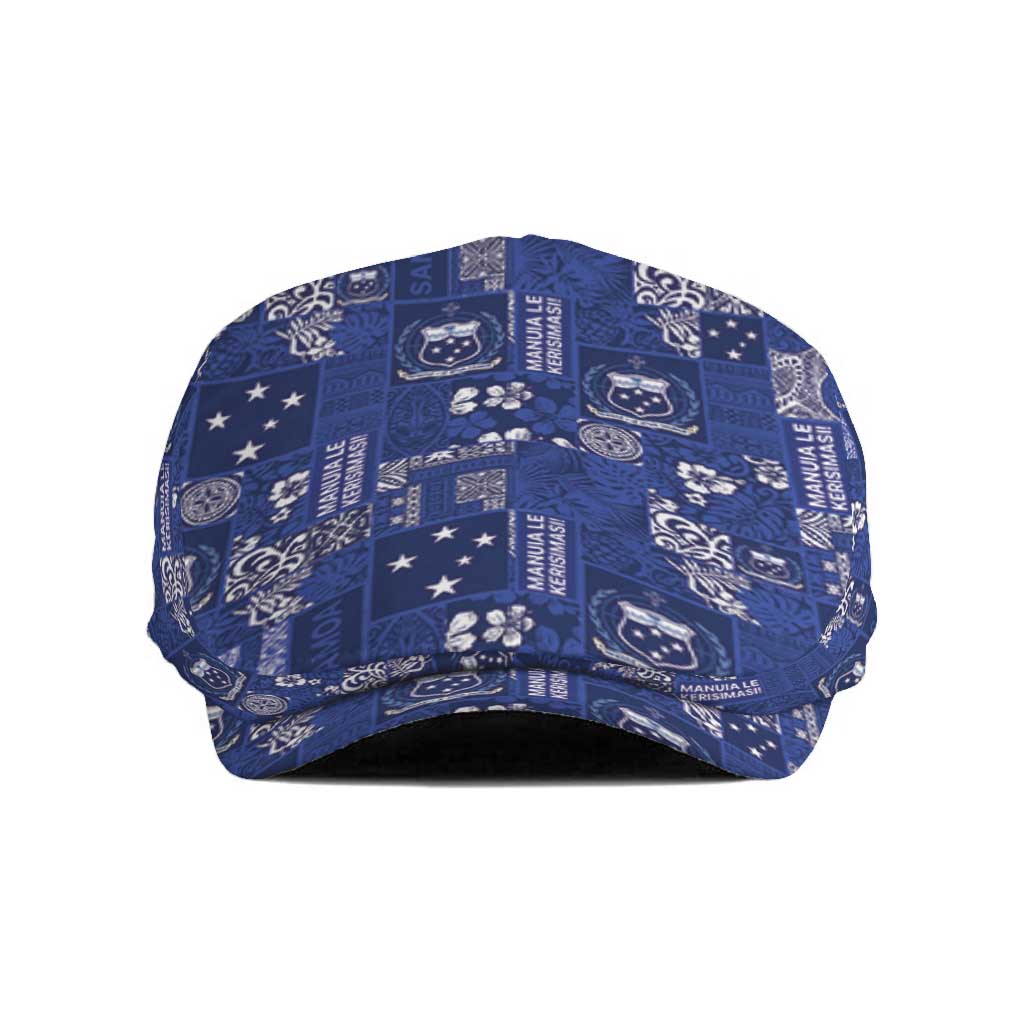 Blue Samoa Manuia Le Kerisimasi Jeff Hat Pacific Patchwork Xmas Vibes LT9 Blue - Polynesian Pride